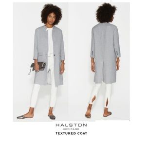 HALSTON HERITAGE Gray Textured light coat Size XL BRAND NEW